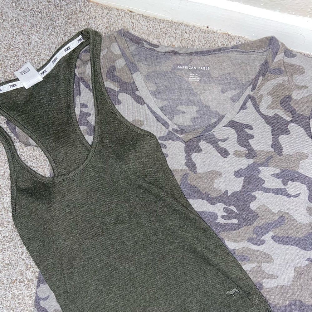 Tank and Tee Camouflage Olive Green